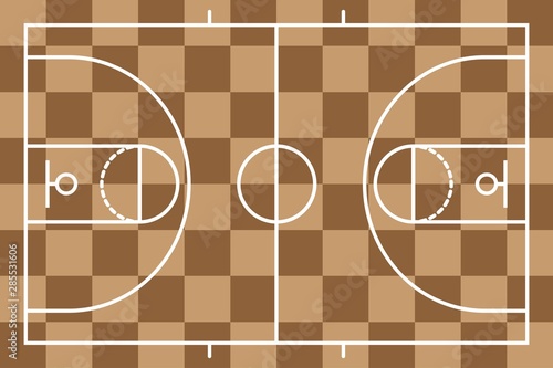 Basketball court floor wooden background