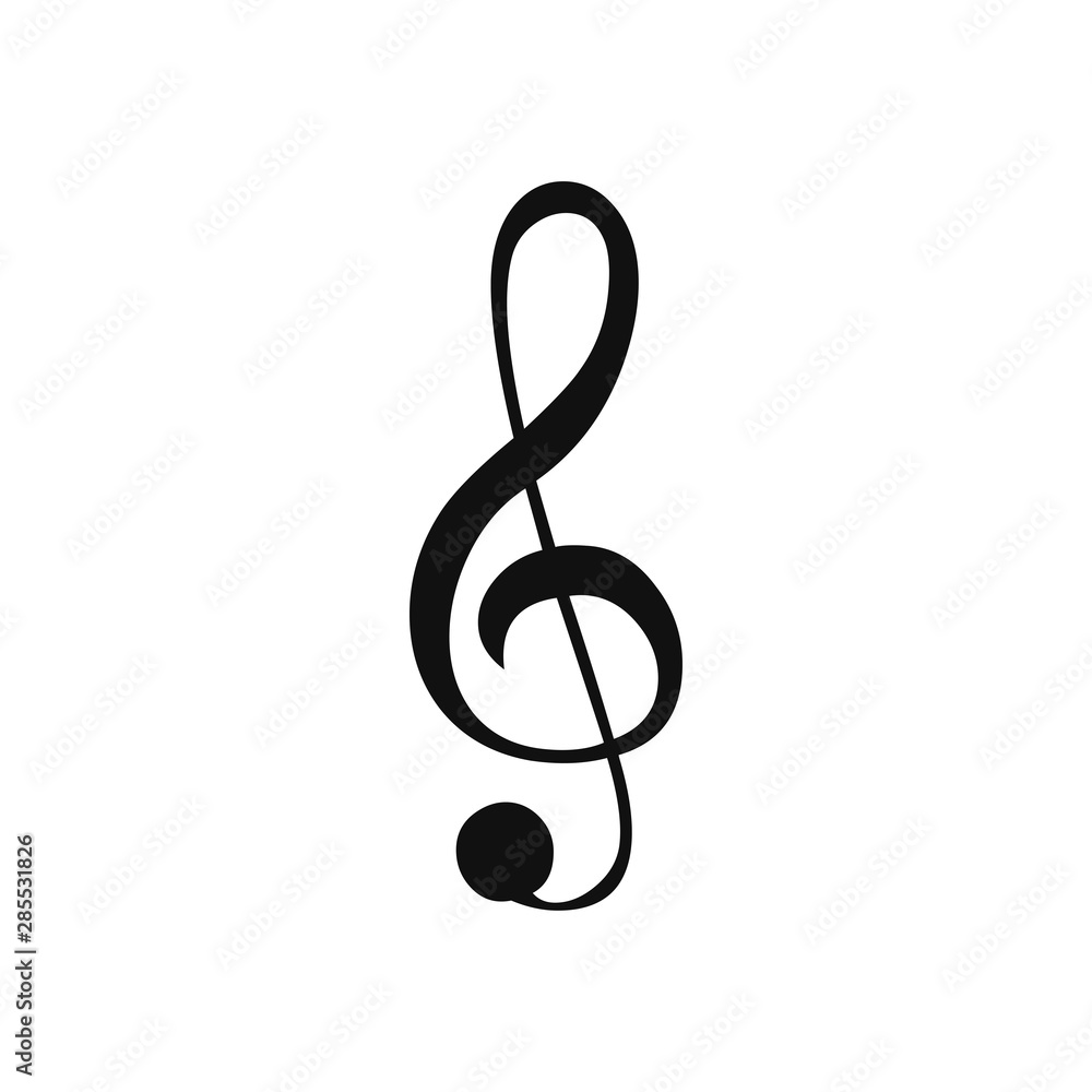 Fototapeta premium Treble clef vector icon in modern design style for web site and mobile app