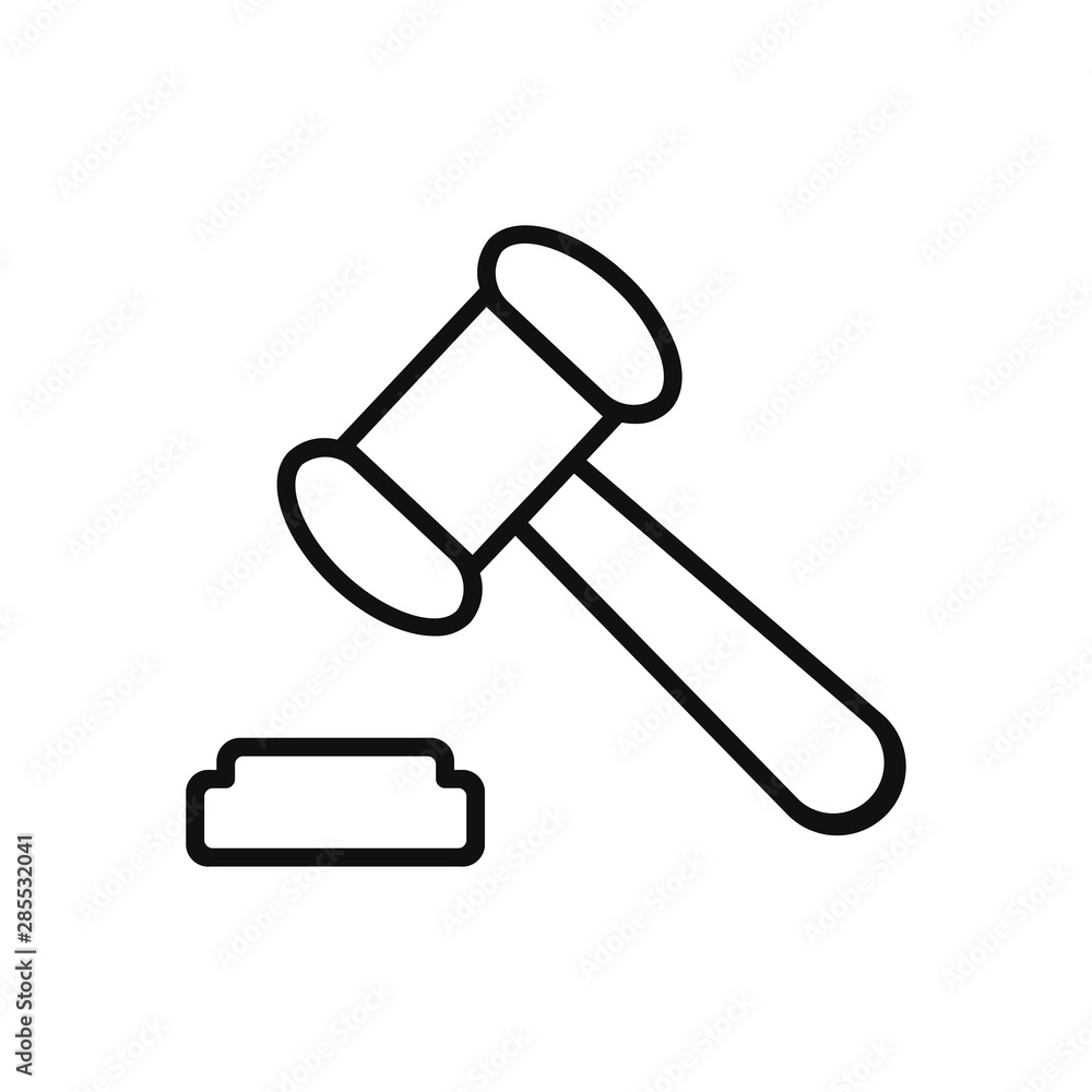 Judge gavel, auction hammer vector icon in modern design style for web site and mobile app Judge gavel, auction hammer vector icon in modern design style for web site and mobile app