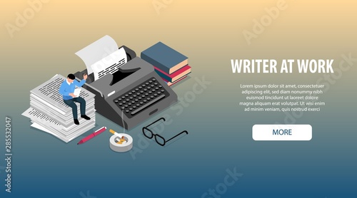 Writer Isometric Banner 