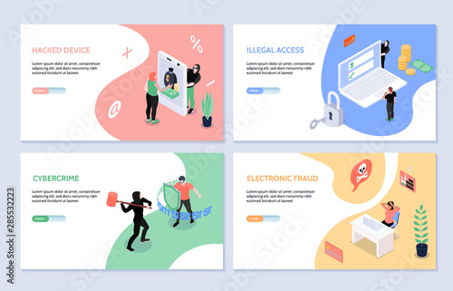Cyber Security Banners Set
