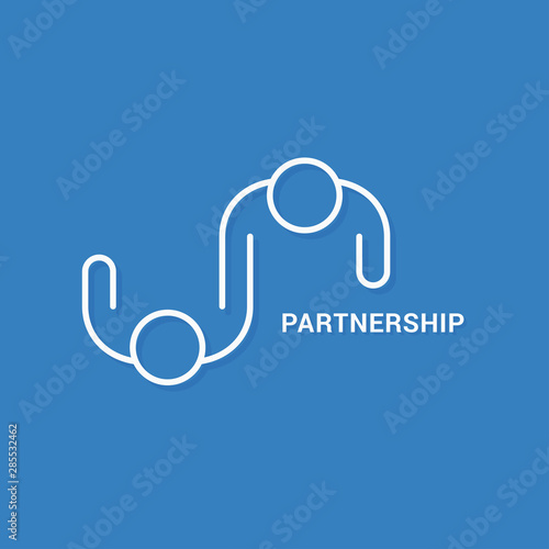 Partnership business logo. Linear banner of team