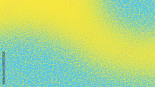 Yellow and blue pop art background with dots design, abstract vector illustration in retro comics style