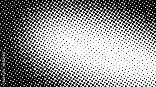 Black and white retro pop art background with halftone dots design