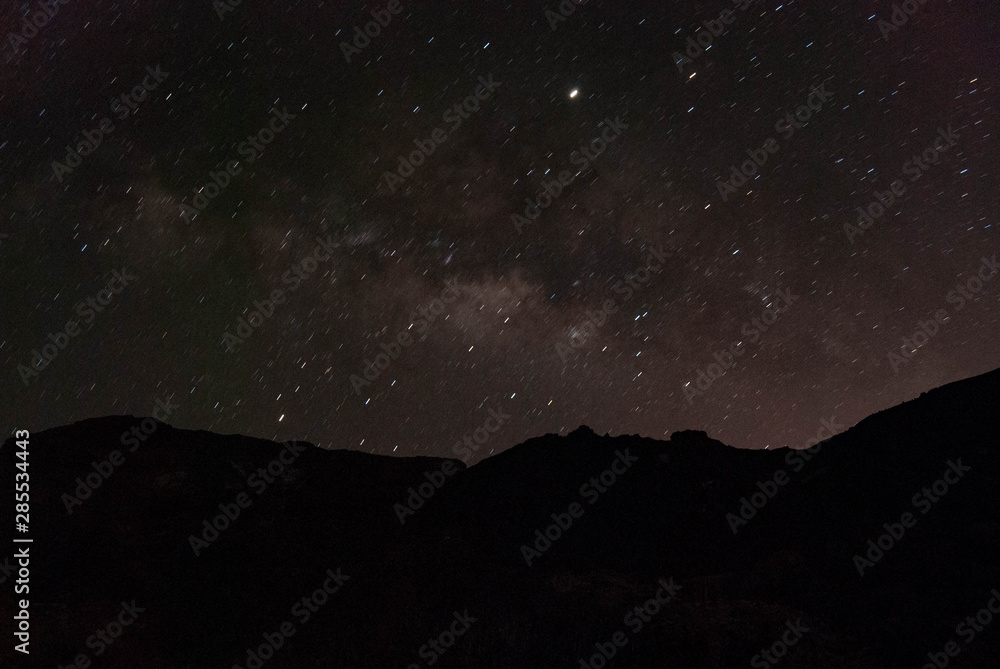 night sky with stars and moon Milkyway night sky with stars and moon Milkyway