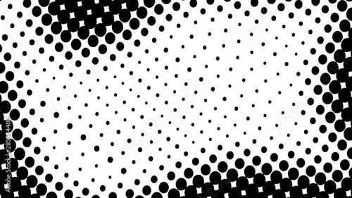 Monochrome black and white pop art background in vitange comic style with halftone dots, vector illustration template for your design