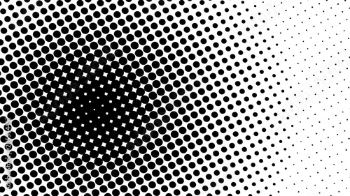 Monochrome black and white modern pop art background with halftone dots design, vector illustration
