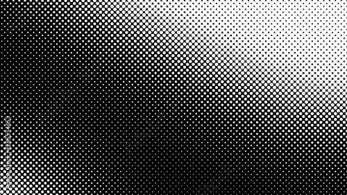 Monochrome black and white pop art background in retro comic style with halftone dots design isolated