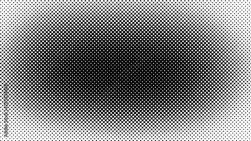 Black white retro comic pop art background with halftone dots design, vector illustration template