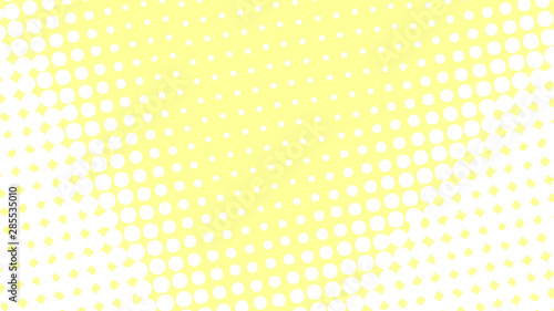 Pale yellow retro comic pop art background with haftone dots design. Vector clear template for banner or comic book design, etc