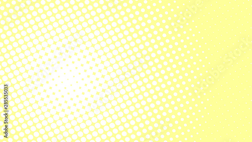 Pale yellow modern pop art background with halftone dots design, vector illustration