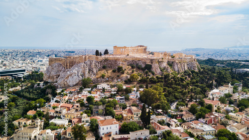 Fototapeta Naklejka Na Ścianę i Meble -  Aerial view of the Acopolis in Athens, Greece