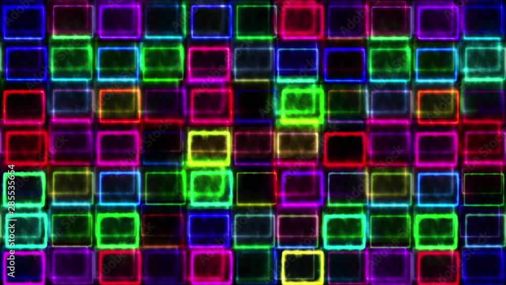Flashing neon tiles, animation Flashing neon tiles, animation