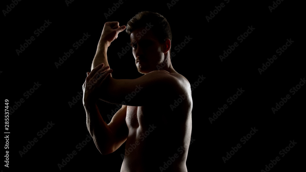 custom made wallpaper toronto digitalMale sportsman doing joint gymnastics before training, warming up, boxing