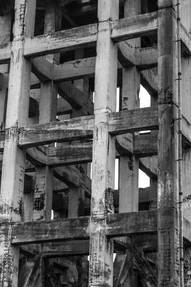 A bleak concrete building A bleak concrete building
