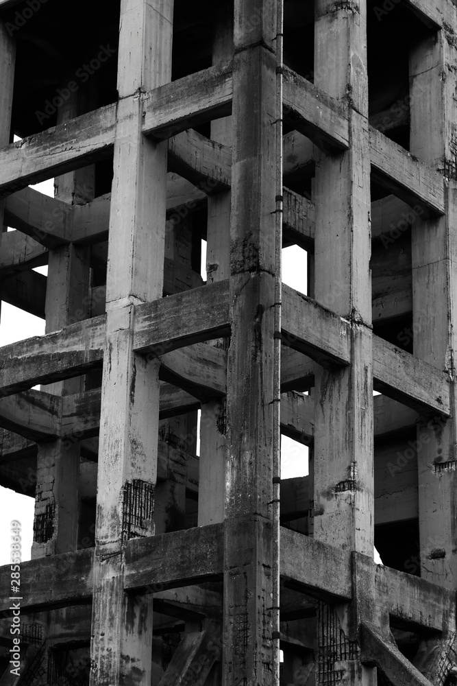 A bleak concrete building A bleak concrete building
