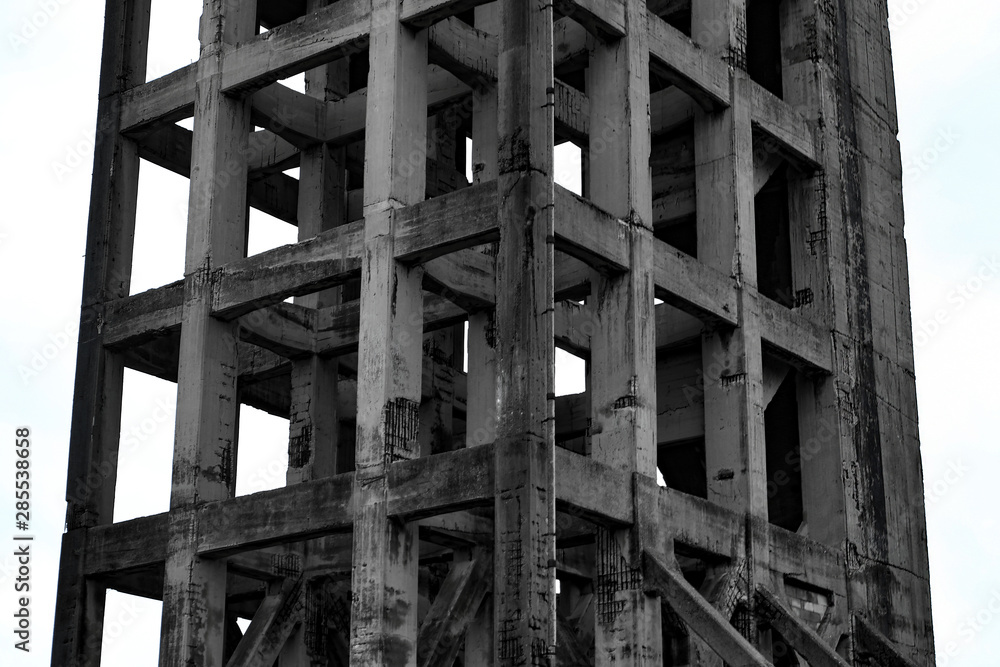 A bleak concrete building A bleak concrete building