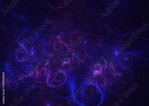 3D rendering abstract fractal light background.