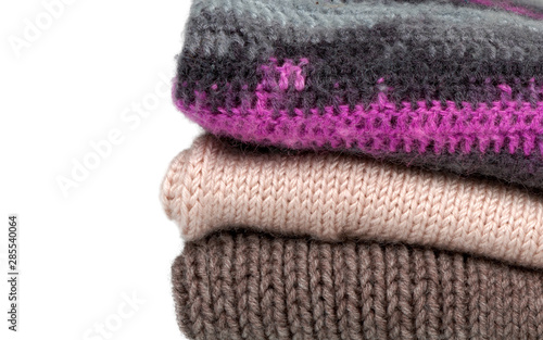 Pile of warm wool clothing.