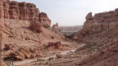 Overview of a valley in the colorful Charyn Canyon in Kazakhstan