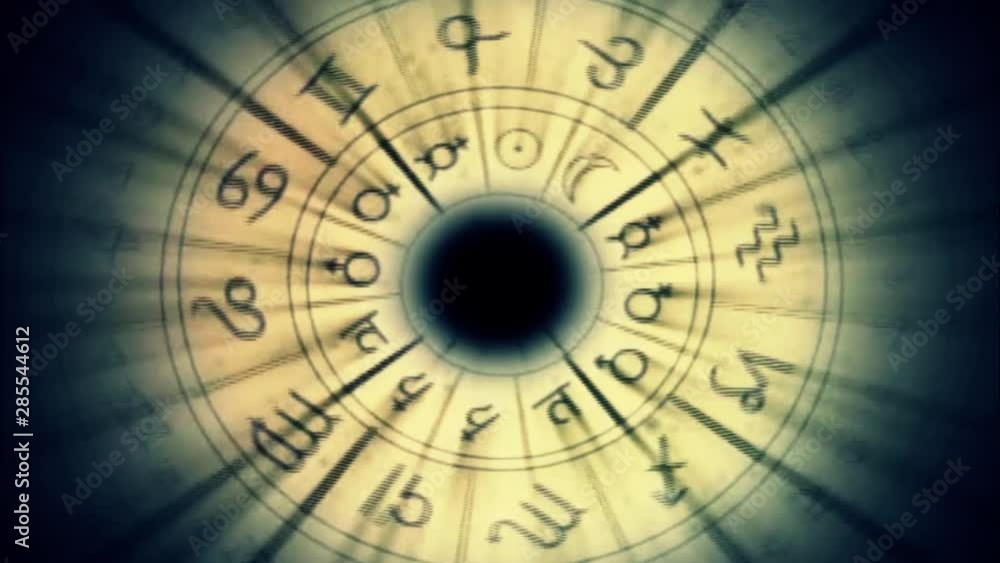 Spinning cryptic symbols, animated background Spinning cryptic symbols, animated background