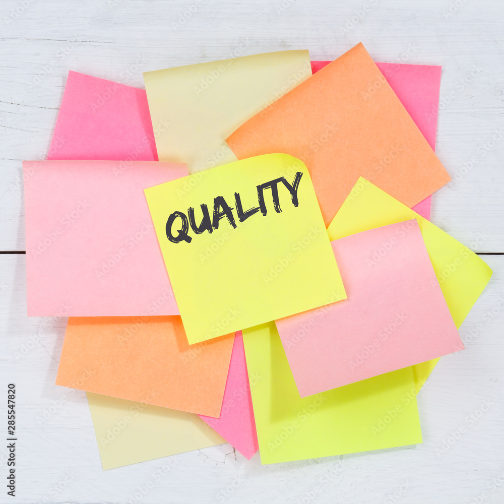 Quality control management success business concept successful desk note paper Quality control management success business concept successful desk note paper