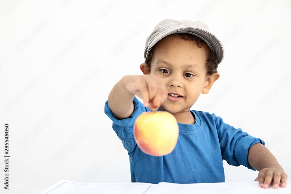 little boy with apple on white background eating healthy stock image stock photo little boy with apple on white background eating healthy stock image stock photo