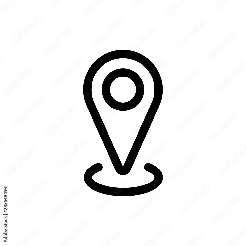 Location linear icon, map pin symbol. Gps marker symbol.