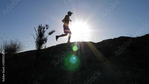 A man going for his moring workout in the hills above Hallywood