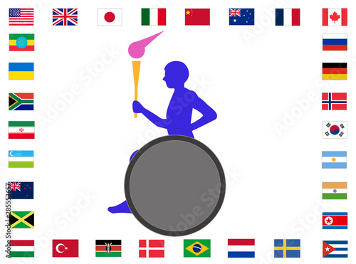 世界中をリレーしている聖火ランナー