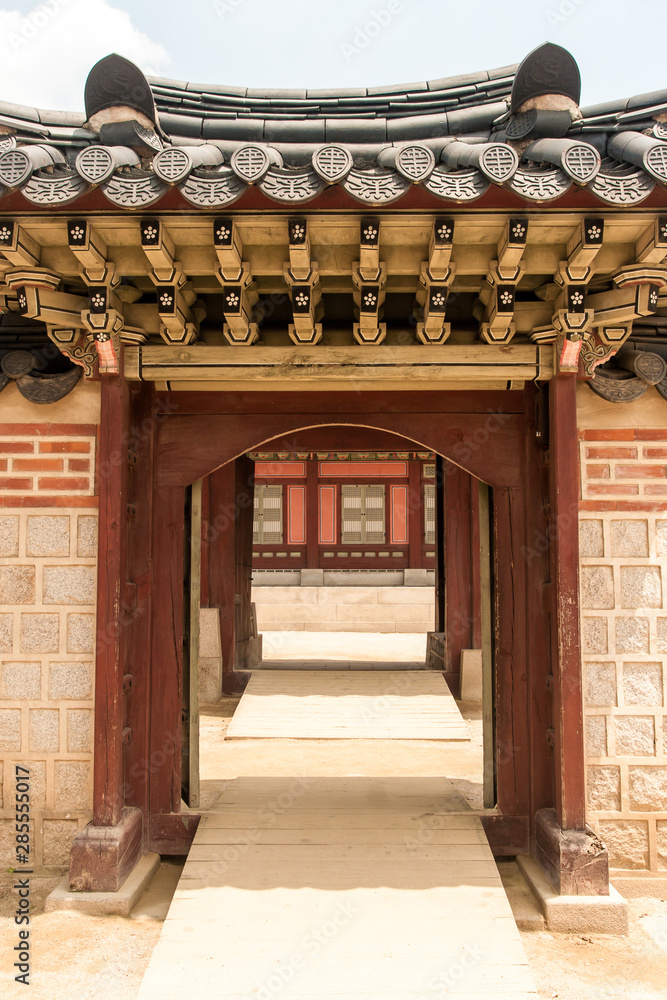 Gate in the Gyeongbokgung royal palace complex, Seoul, South Korea