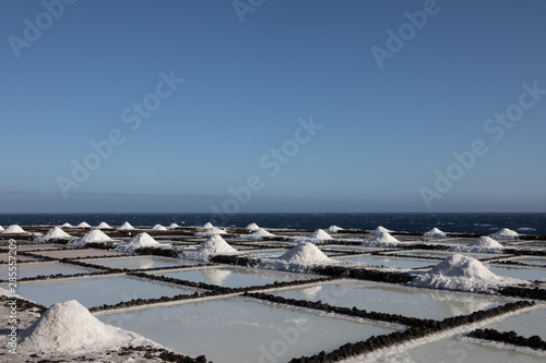 View of saltwork in canary Island La Palma