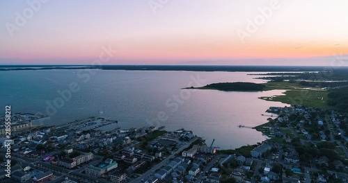 An aerial view of Dewey Beach, Rehoboth and the surrounding landscape in Delaware photo