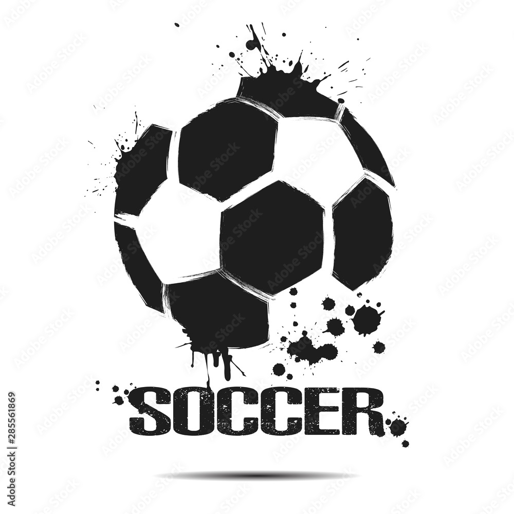 Fototapeta premium Abstract soccer ball icon
