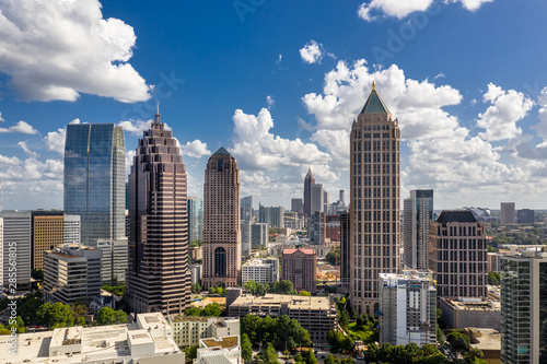 Fotografía Aerial view Midtown to Downtown Atlanta
