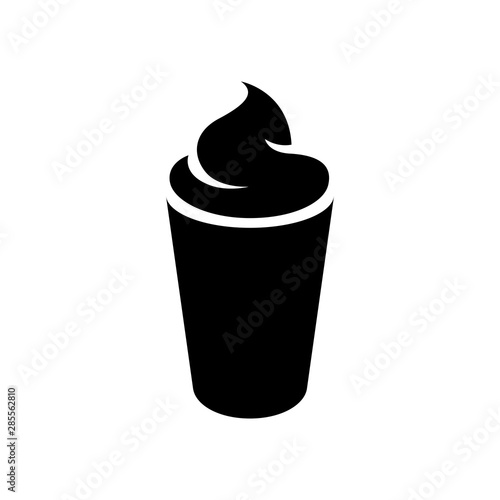 Black Frappuccino Icon isolated on a White Background Vector Illustration