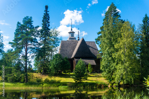 Traditional, UNESCO protected, wooden church in Petajavesi, Finland photo