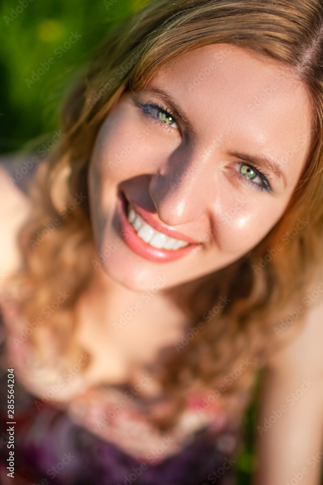 Closeup Portrait of Happy Smiling Caucasian Blond Woman Closeup Portrait of Happy Smiling Caucasian Blond Woman