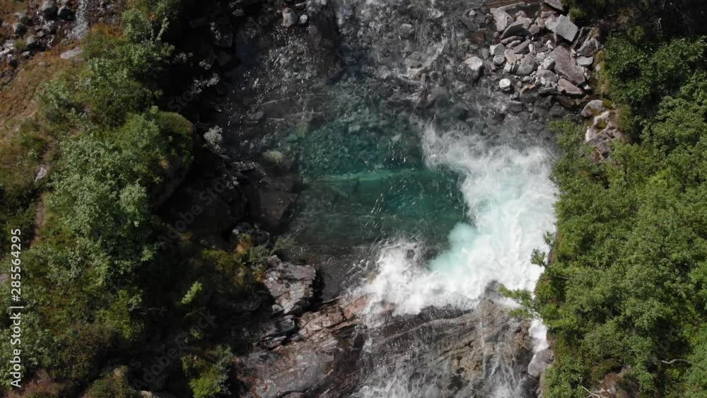 4K Blue Water Mountain River Aerial drone shot of Norway Nature 4K Blue Water Mountain River Aerial drone shot of Norway Nature