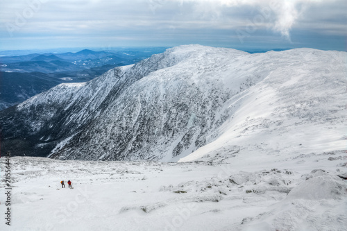 Hiking the mount Washington on a cold winter day, New Hampshire, USA