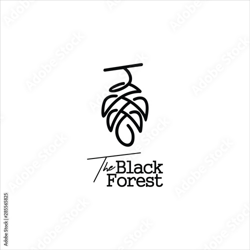  pine cone logo simple modern line with black color design idea