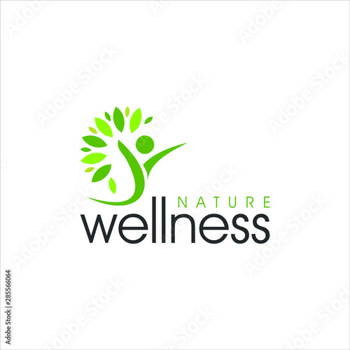 modern vibrant nature green wellness logo design idea