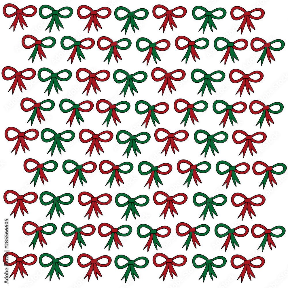 Merry Christmas and happy new year ribbon bow.