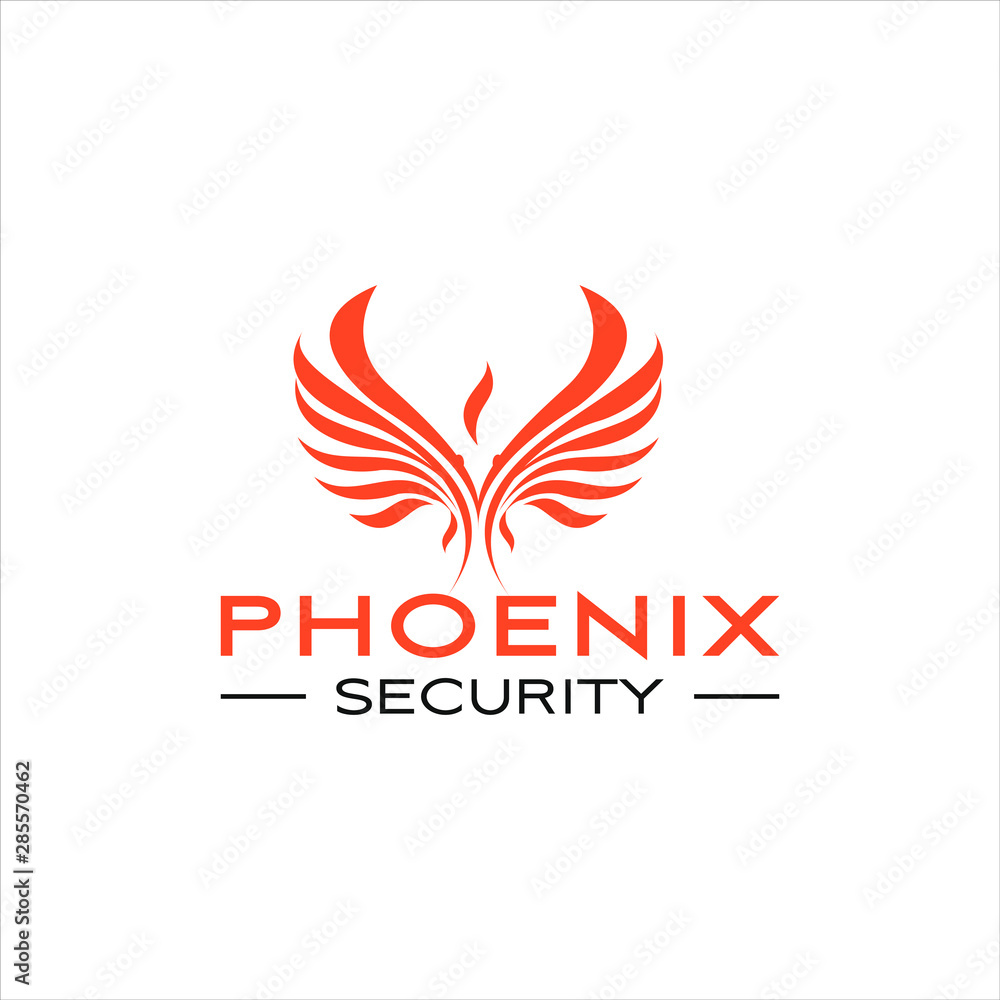 phoenix logo simple abstract flat wing vector design phoenix logo simple abstract flat wing vector design
