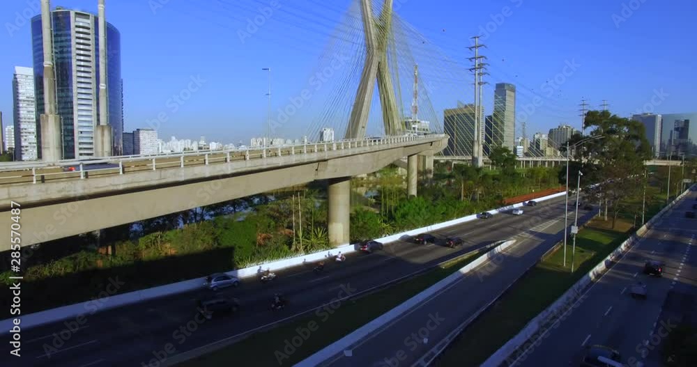Modern architecture. Modern bridges. Linking two different points. Cable stayed bridge in the world, Sao Paulo Brazil, South America. Modern architecture. Modern bridges. Linking two different points. Cable stayed bridge in the world, Sao Paulo Brazil, South America.