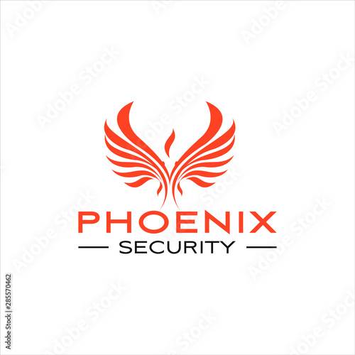 phoenix logo simple abstract flat wing vector design