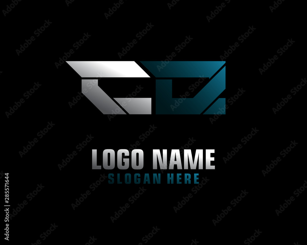 Naklejka premium CQ Initial letter logo template vector