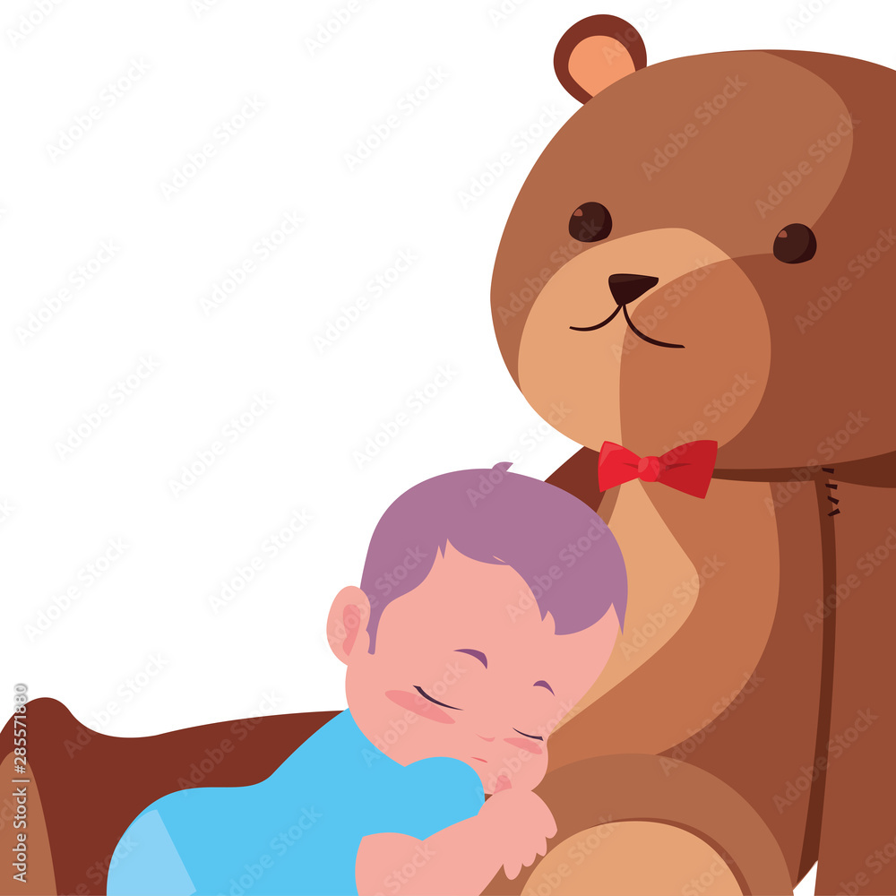 baby boy with toy cute bear baby boy with toy cute bear