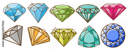 diamond vector set graphic clipart