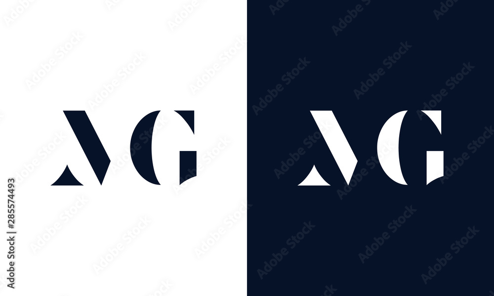 Abstract letter MG logo. This logo icon incorporate with abstract shape in the creative way. - obrazy, fototapety, plakaty 